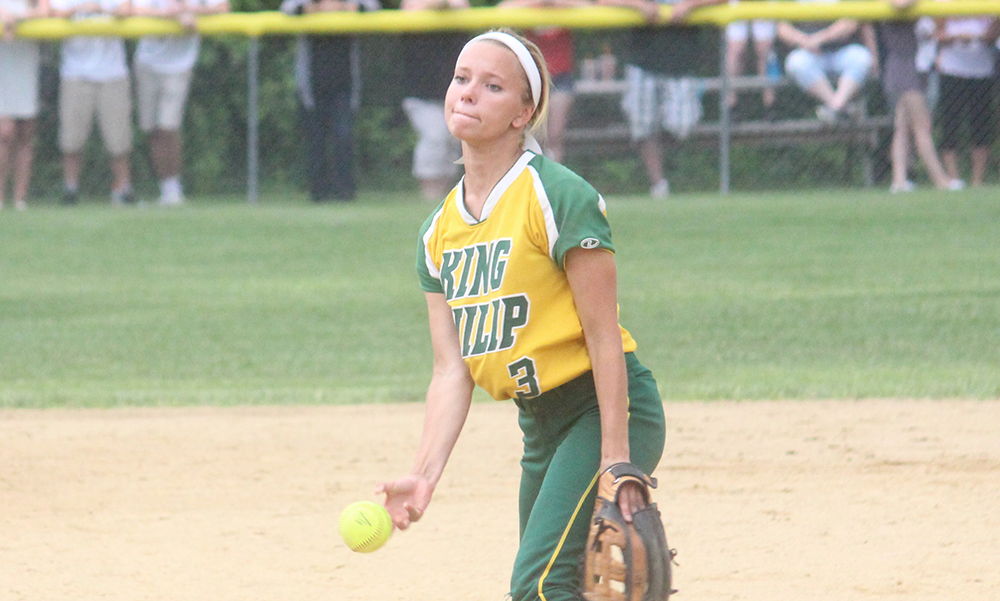 The 2015 HockomockSports.com Softball Player of the Year Kali Magane is back in the circle this year for King Philip. (Ryan Lanigan/HockomockSports.com)